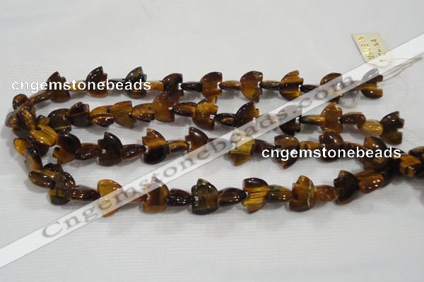 CFG767 15.5 inches 10*15mm carved animal yellow tiger eye beads