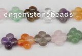 CFG77 15.5 inches 11*11mm carved flower mixed gemstone beads