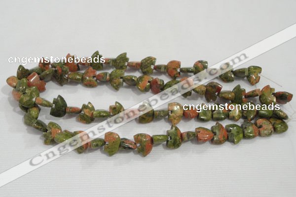 CFG770 15.5 inches 10*15mm carved animal unakite gemstone beads