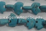 CFG773 15.5 inches 10*15mm carved animal synthetic turquoise beads