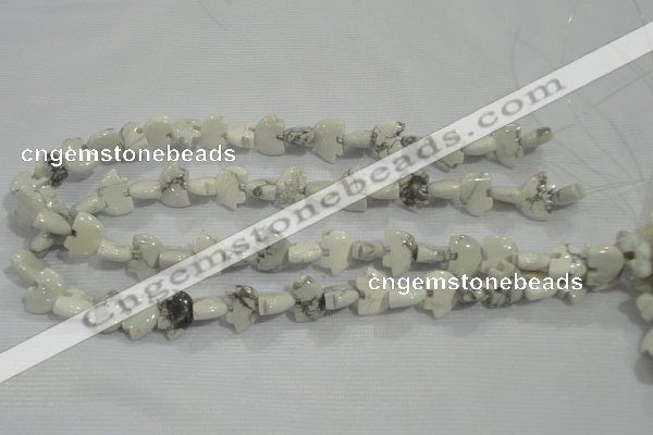 CFG774 15.5 inches 10*15mm carved animal white howlite beads