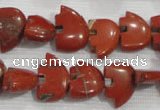 CFG777 15.5 inches 10*15mm carved animal red jasper beads