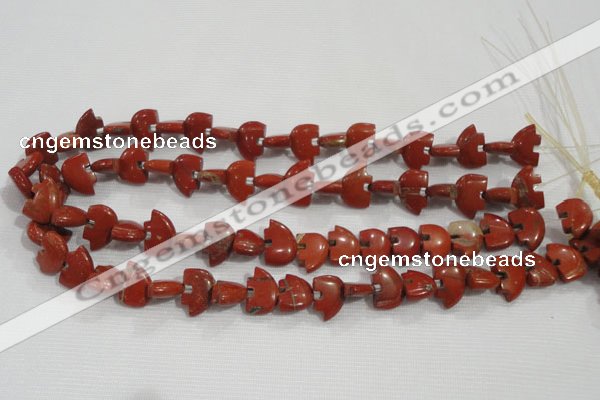 CFG777 15.5 inches 10*15mm carved animal red jasper beads