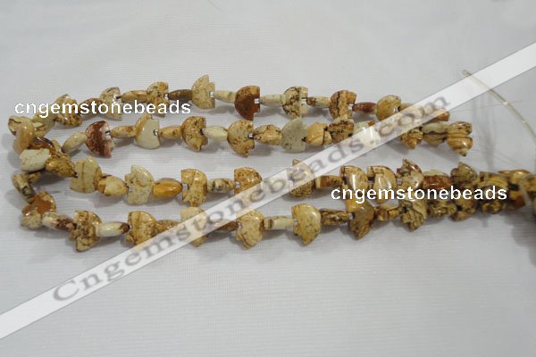 CFG778 15.5 inches 10*15mm carved animal picture jasper beads