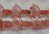 CFG785 15.5 inches 10*15mm carved animal cloudy quartz beads