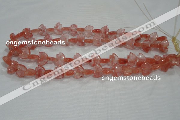 CFG785 15.5 inches 10*15mm carved animal cloudy quartz beads