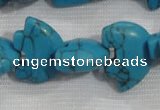 CFG793 12.5 inches 14*18mm carved animal synthetic turquoise beads