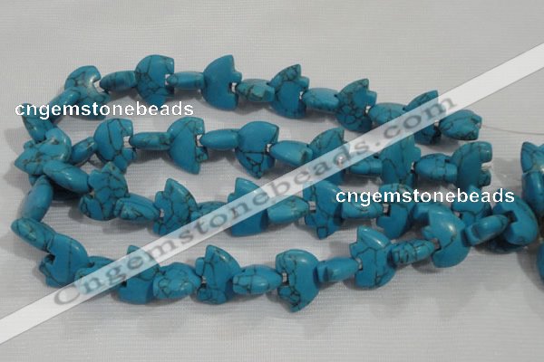 CFG793 12.5 inches 14*18mm carved animal synthetic turquoise beads