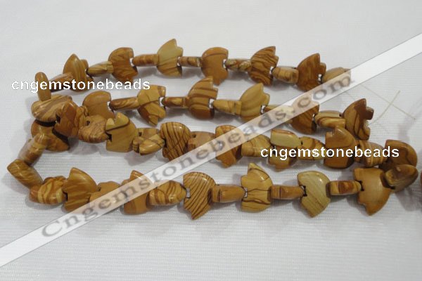 CFG795 12.5 inches 14*18mm carved animal grain stone beads