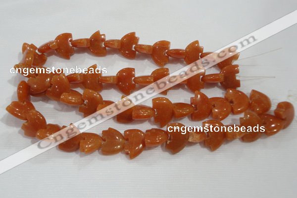 CFG797 12.5 inches 14*18mm carved animal red aventurine beads