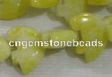 CFG800 12.5 inches 14*18mm carved animal lemon jade beads