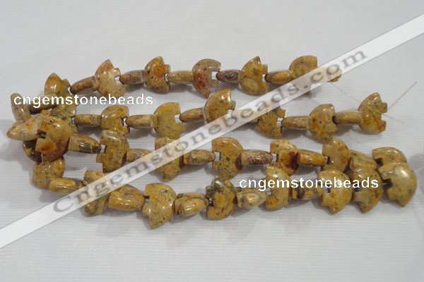 CFG806 12.5 inches 14*18mm carved animal leopard jasper beads