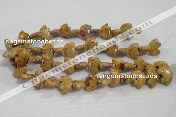 CFG806 12.5 inches 14*18mm carved animal leopard jasper beads