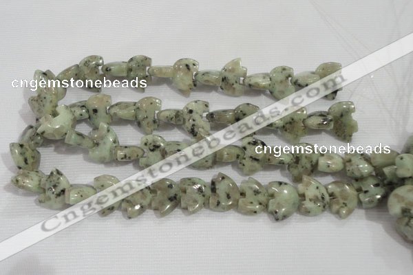 CFG809 12.5 inches 14*18mm carved animal sesame jasper beads