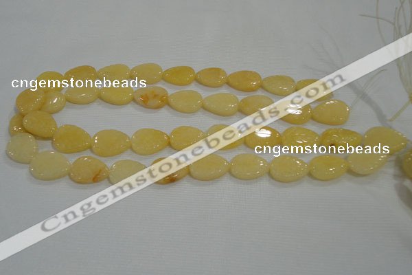 CFG820 12.5 inches 15*20mm carved leaf yellow jade beads wholesale