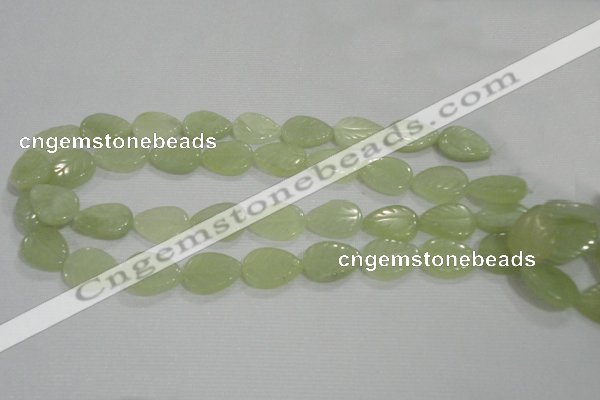 CFG821 12.5 inches 15*20mm carved leaf New jade beads wholesale