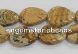 CFG823 12.5 inches 15*20mm carved leaf picture jasper beads wholesale