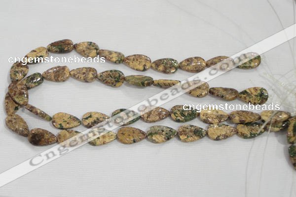 CFG824 12.5 inches 15*20mm carved leaf ocean stone beads wholesale