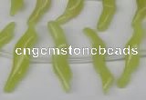 CFG850 Top-drilled 6*20mm carved animal yellow jade beads