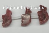 CFG856 Top-drilled 10*23mm carved animal rhodochrosite beads