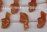 CFG858 Top-drilled 10*20mm carved animal red aventurine beads