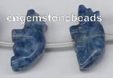 CFG861 Top-drilled 10*20mm carved animal lapis lazuli gemstone beads