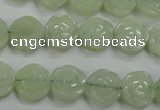 CFG883 15.5 inches 12mm carved flower New jade gemstone beads