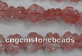 CFG884 15.5 inches 12mm carved flower cherry quartz beads