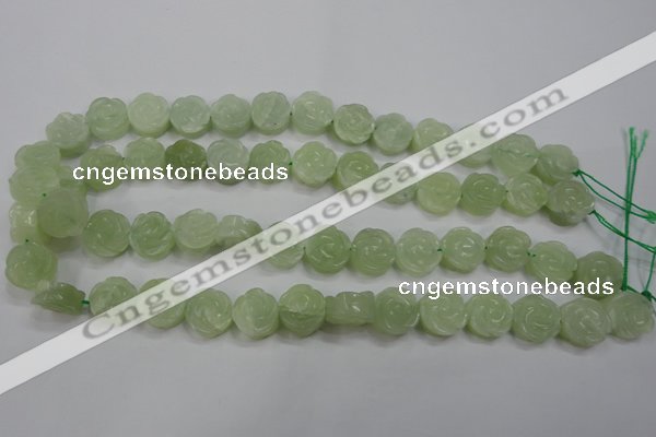 CFG886 15.5 inches 14mm carved flower New jade gemstone beads