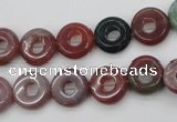 CFG902 15.5 inches 12mm carved coin donut Indian agate beads