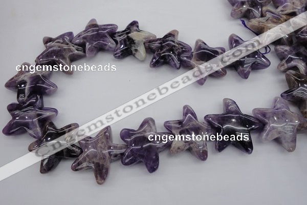 CFG910 15.5 inches 30*33mm carved star dogtooth amethyst beads