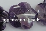 CFG914 15.5 inches 32*33mm faceted & carved flower dogtooth amethyst beads