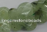 CFG926 30*33mm faceted & carved butterfly green rutilated quartz beads