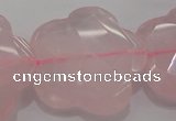 CFG967 15.5 inches 32*33mm faceted & carved flower rose quartz beads