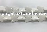 CFG972 15.5 inches 30*33mm carved butterfly white porcelain beads