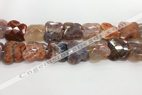 CFG974 15.5 inches 30*33mm carved butterfly fire agate beads