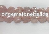 CFG978 15.5 inches 33*33mm carved flower rose quartz beads