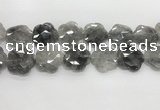 CFG980 15.5 inches 33*33mm carved flower cloudy quartz beads