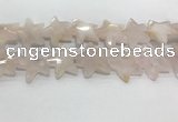 CFG983 15.5 inches 33*33mm carved star rose quartz beads