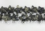 CFG985 15.5 inches 33*33mm carved star grey opal gemstone beads