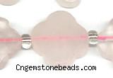 CFG990 15 inches 16mm - 17mm carved flower rose quartz beads