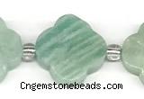 CFG992 15 inches 16mm - 17mm carved flower amazonite beads