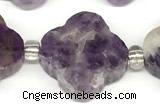 CFG996 15 inches 16mm - 17mm carved flower dogtooth amethyst beads