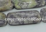 CFJ09 15.5 inches 20*40mm rectangle natural purple flower stone beads