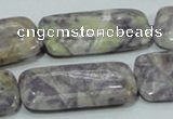 CFJ11 15.5 inches 15*30mm rectangle natural purple flower stone beads