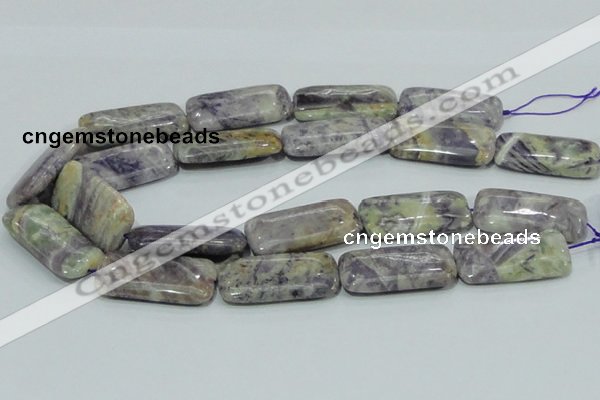 CFJ11 15.5 inches 15*30mm rectangle natural purple flower stone beads
