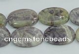CFJ12 15.5 inches 13*18mm oval natural purple flower stone beads