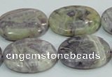 CFJ14 15.5 inches 18*25mm oval natural purple flower stone beads