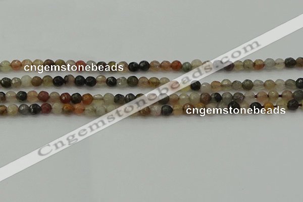 CFJ210 15.5 inches 4mm faceted round fancy jasper beads wholesale