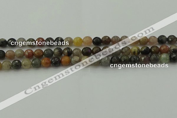 CFJ211 15.5 inches 6mm faceted round fancy jasper beads wholesale